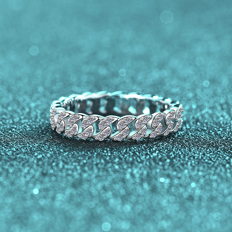 TaiYang GRA 0.44CT Full Pave Starry Moissanite Ring for Women, Luxurious 925 Sterling Silver Wedding Engagement Diamond Ring Jewelry Gift pass tester