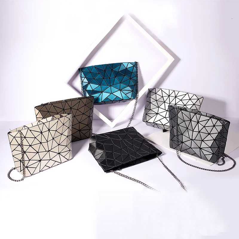 Ladies geometric diamond crossbody bag matte single-shoulder bags large-capacity chain foldable small handbagT251110