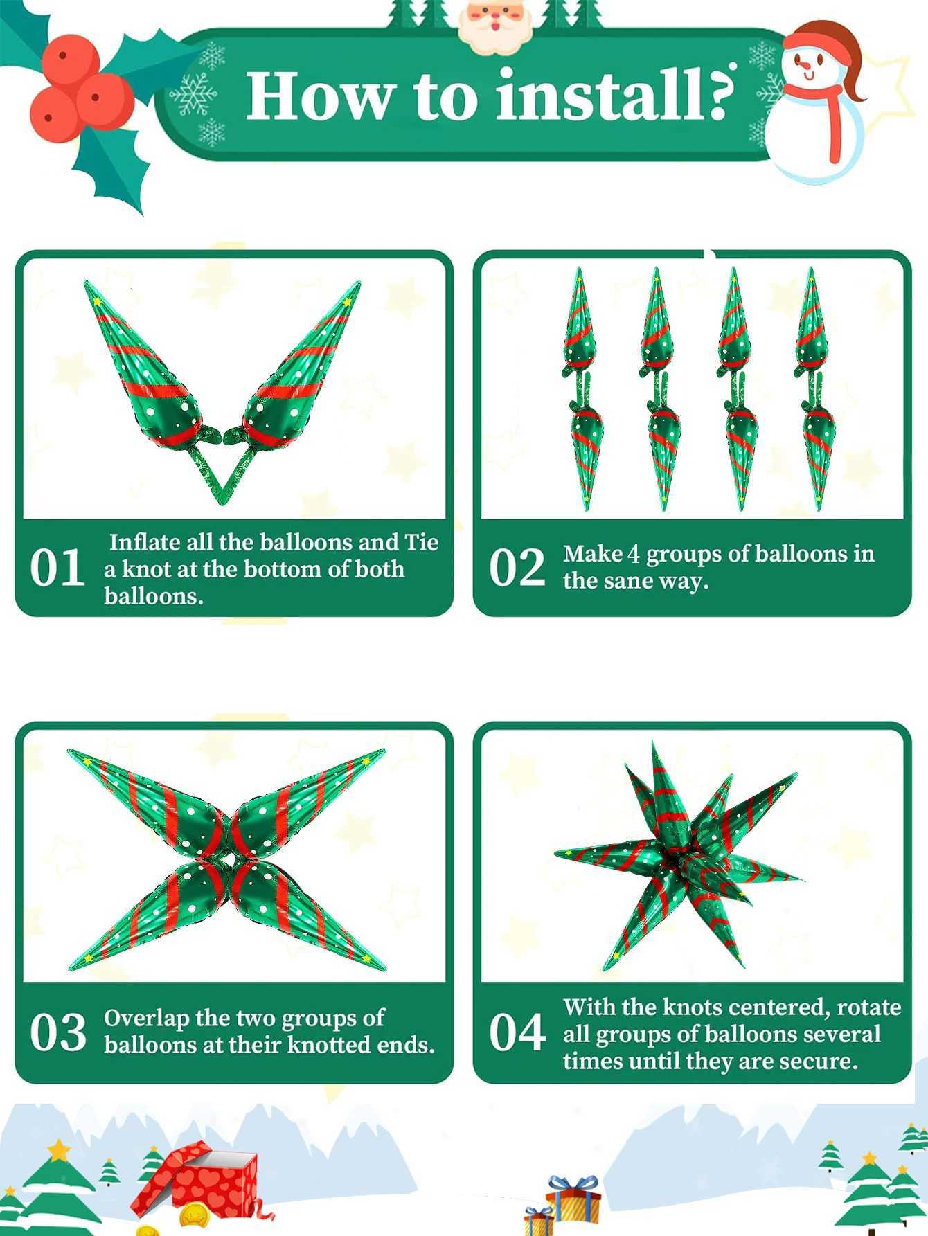 Christmas Christmas Exploding Star Aluminum Foil Balloon Christmas Party Birthday New Year Santa Claus Snowman Party New Years Eve Y251111