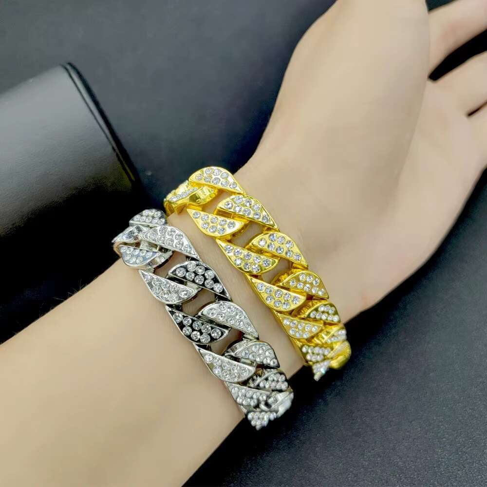 DHCollections Factory Hot Sale Iced Out 15mm Miami k Cuban Chain Bg Rhie Necklace