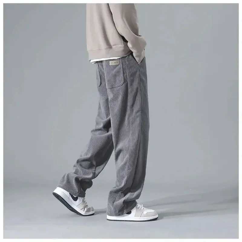 2024 Japanese Retro Corduroy Mens Casual Pants Spring and Autumn Straight Leg Work Clothes Trouser Style Fashion Brand Sports PantsXJ250410