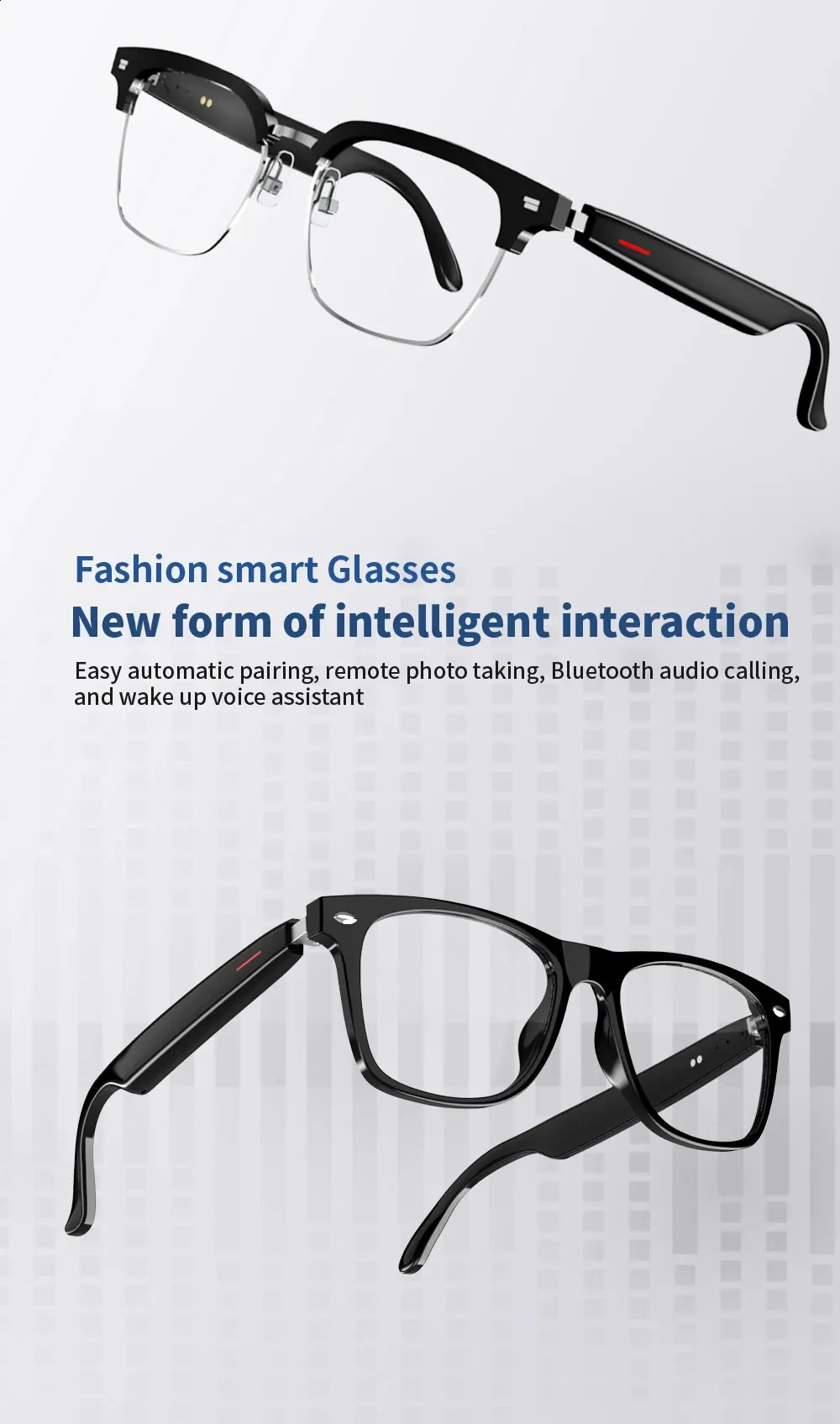 2025 Smart Glasses Bluetooth Call Voice Assistant Listening Music Glasses Smart Sports Polarization Sunglasses Anti Blue Glasses