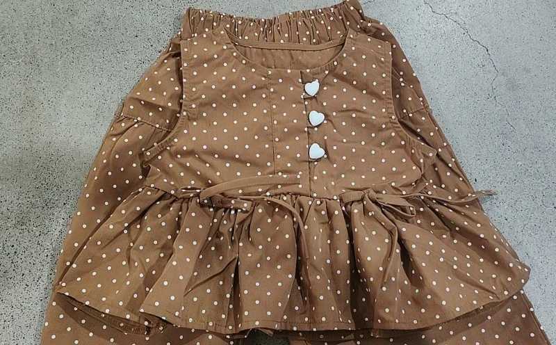 Baby girl casual clothing summer sleeveless polka dot top+wide leg pants set with bow and Burton 2PCS set childrens clothingXJ250410