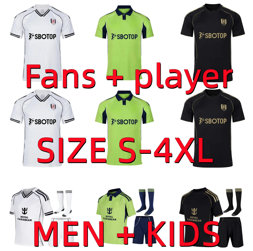 25 26 SMITH ROWE ROBINSON CAIRNEY Fulham Soccer Jerseys 2025 2026 FULHAMS ANDREAS MUNIZ CASTAGNE WILSON RAUL REAM ADAMA Football Shirts Men Kids Kits Socks Full Sets