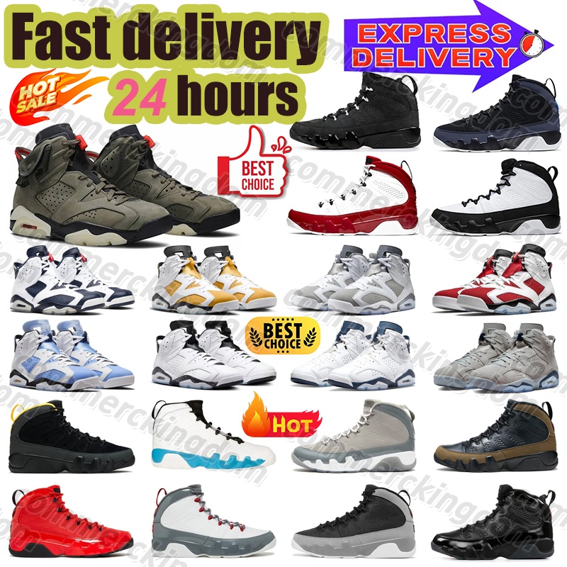 Designer shoes 6 9 Mens Basketball 6s 9s Shoes Trainer fast delivery Cool Grey Georgetown Midnight Navy University Blue British Khaki Yellow Sneakers 40-47