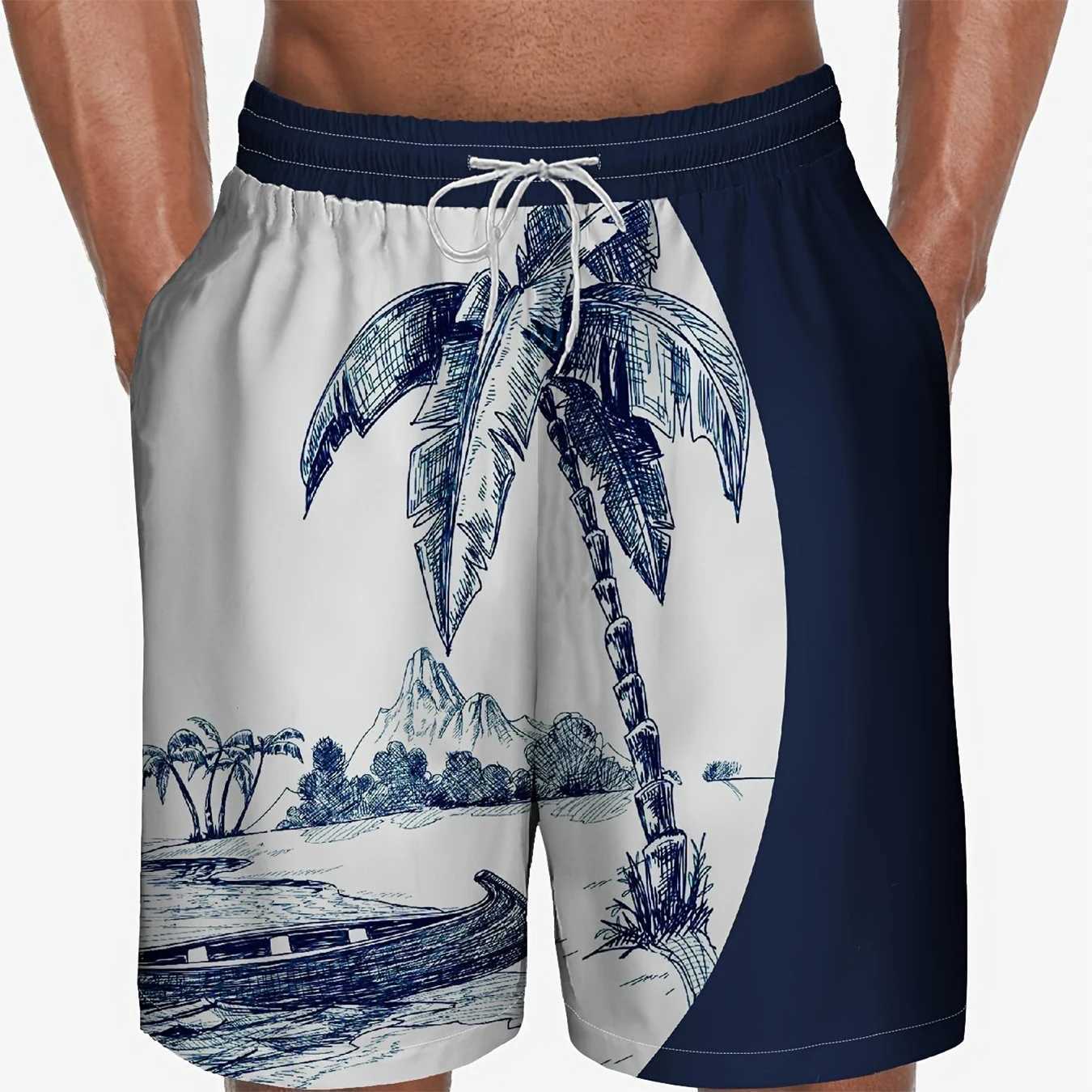 Summer Hawaiian Beach Shorts Color Pants 3D Printed Mens Holiday Casual Surfboard Shorts Swimsuit Luggage Childrens ClothingW250410