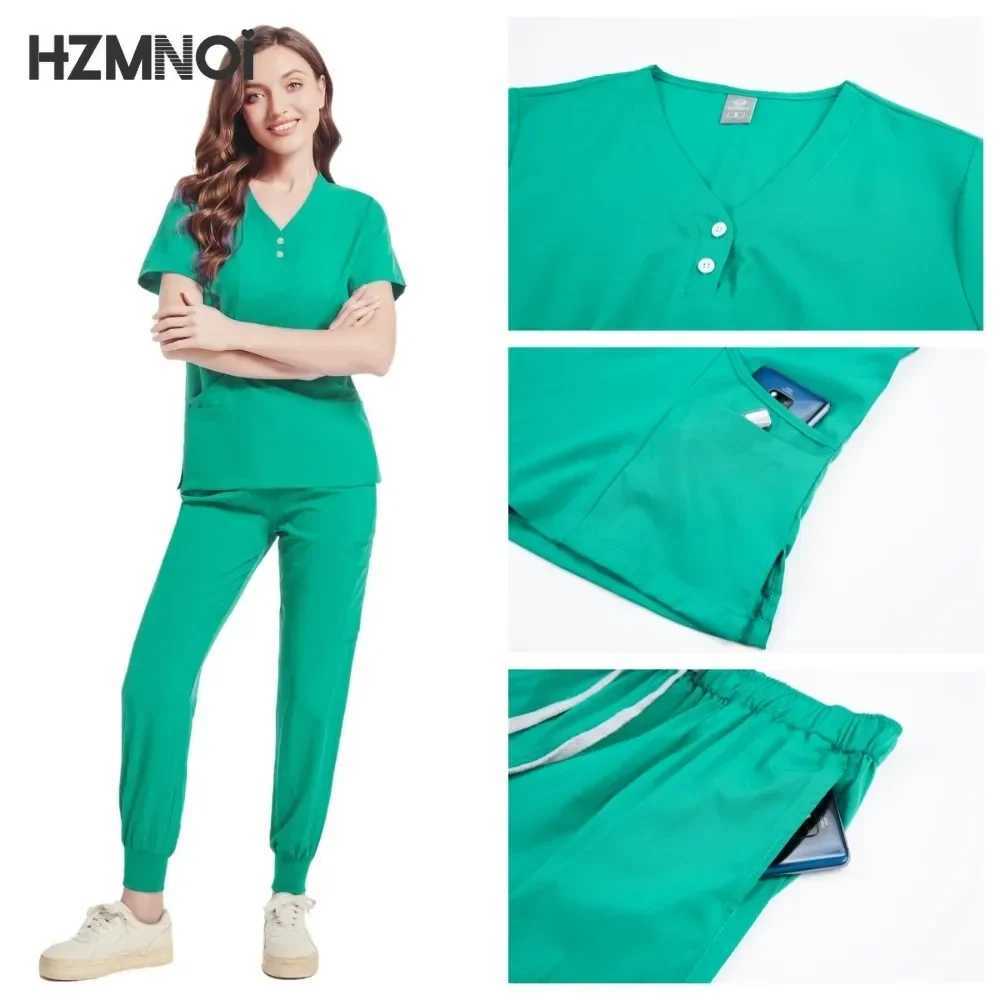 High Quty Medical Uniforms Women Scrubs Sets Nursing Accessories Hospital Beauty Sn Spa Work Clothes Suit Surgical Gowns X250410