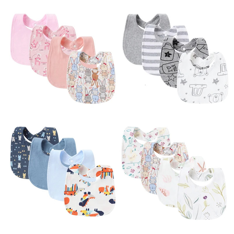 4Pcs Baby Bibs Burp Clothes Cotton born Bibs for Girls Boys Baby Stuff Infant Accessories Toddler Saliva Towels Baby Care 251107
