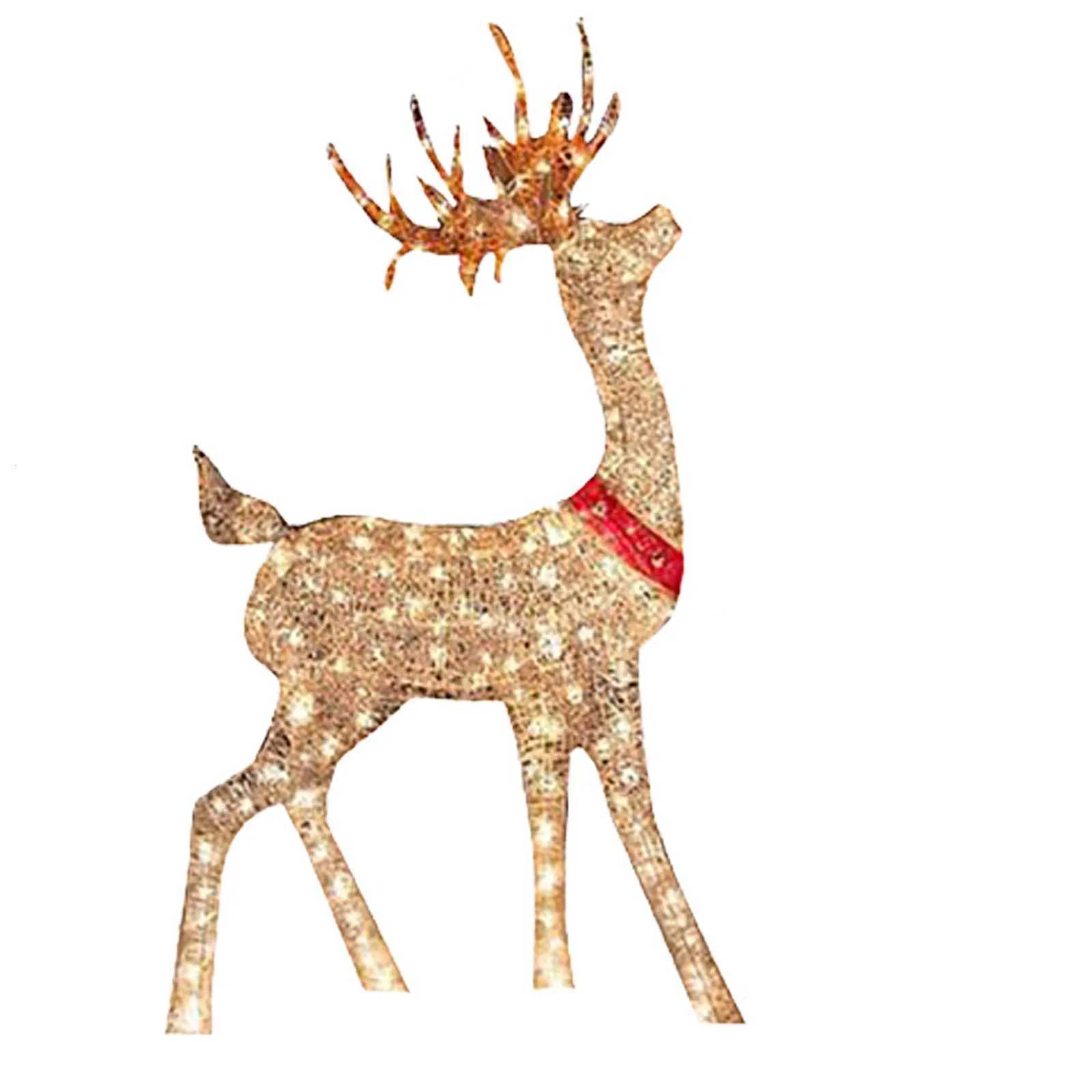 Christmas Christmas Outdoor Cute Deer Lighting Lighted Christmas Deer Sleigh Outdoor Yard Decoration Winter Decoration For Front Yards Y251111
