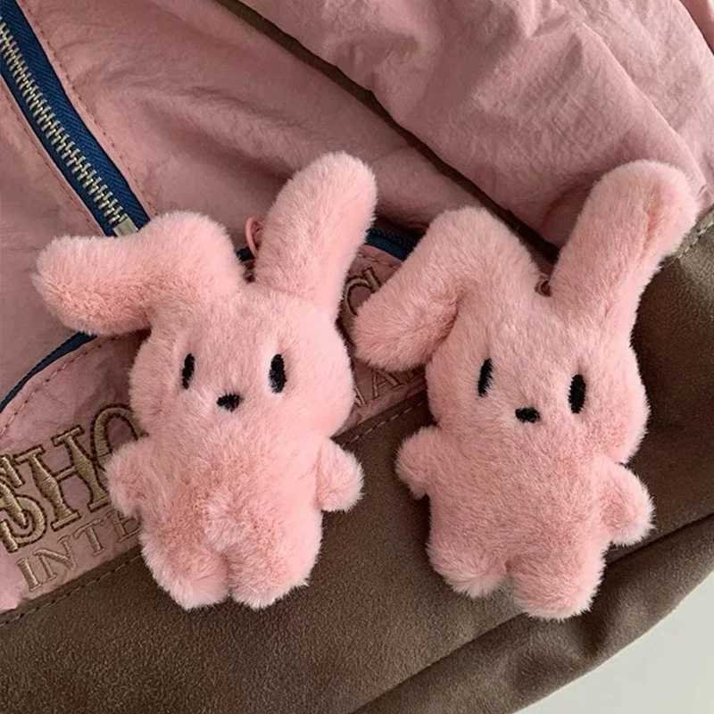 Cute plush rabbit keychain couple Y2K creative stuffed animal toy car backpack decoration personalized doll pendant keychain W250411