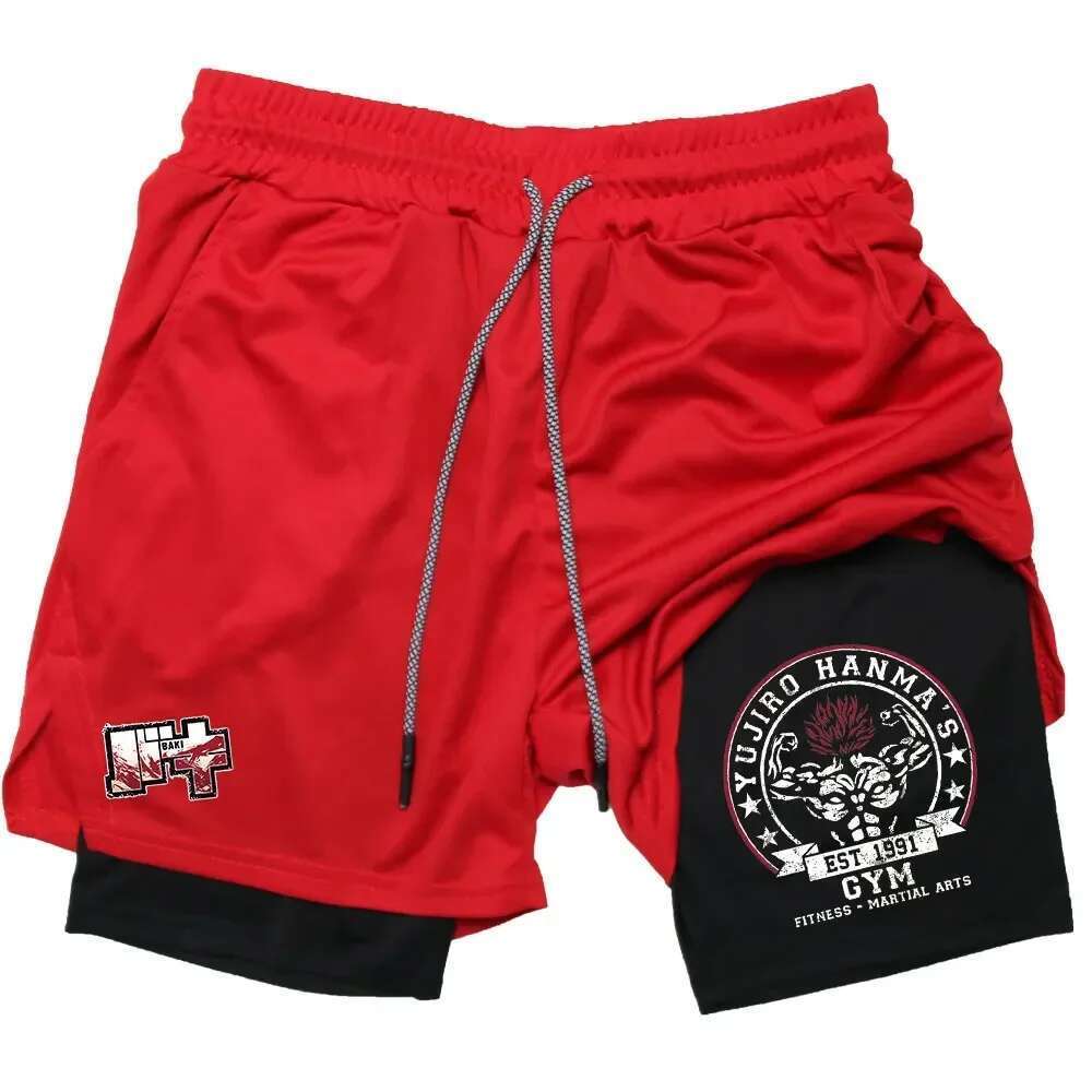 Pantalones Cortos Deportivos 2025 New 2-In-1 Gym Men's Sports Tight Shorts Quick Drying Elastic Fiess Running Sportswear