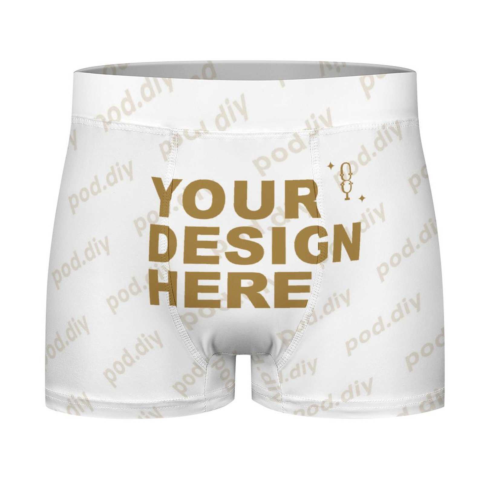POD.DIY Men's Boxer Briefs Comfortable And Stylish Fitness And Sports Underwear Custom Letter Print Waistband Underwear