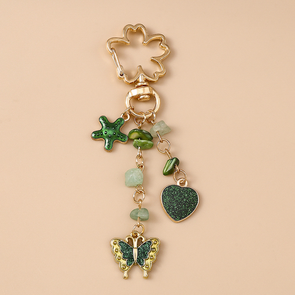 Fashion Trendy Backpack Charm Best-Selling Butterfly Heart Keychain Personalized Animal Flower Key Ring