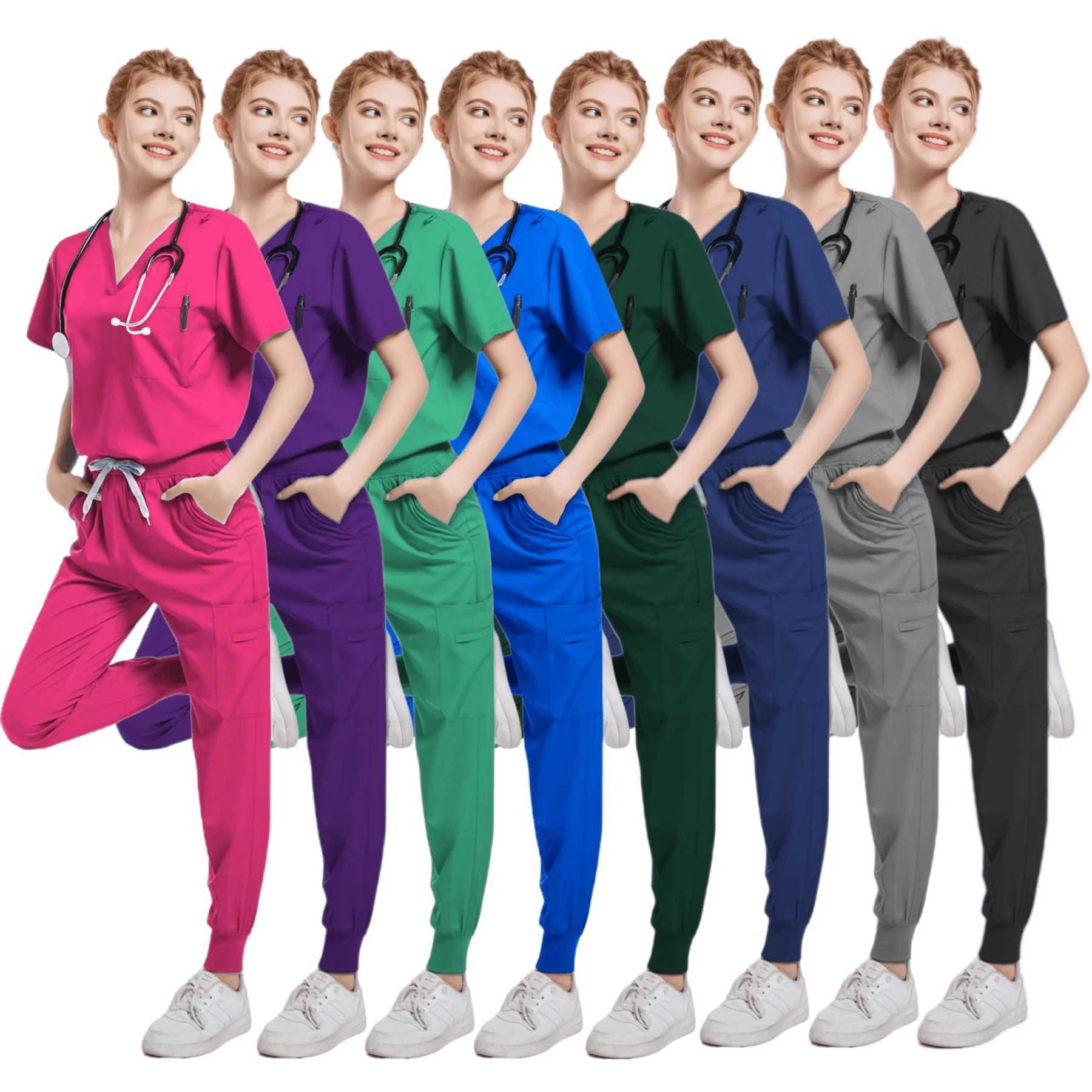 Hand washed clothes split set short Slyved hand brush pet dentist nurse work clothes mens medical care clothes nurse uniforms X250410