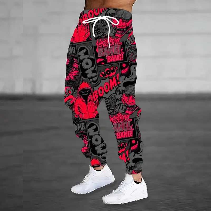 Spring Autumn Mens 3D Digital Printing Running Pants Mens Casual Running Trouser Youth Mens Hip Hop Sports TrouserXJ250410