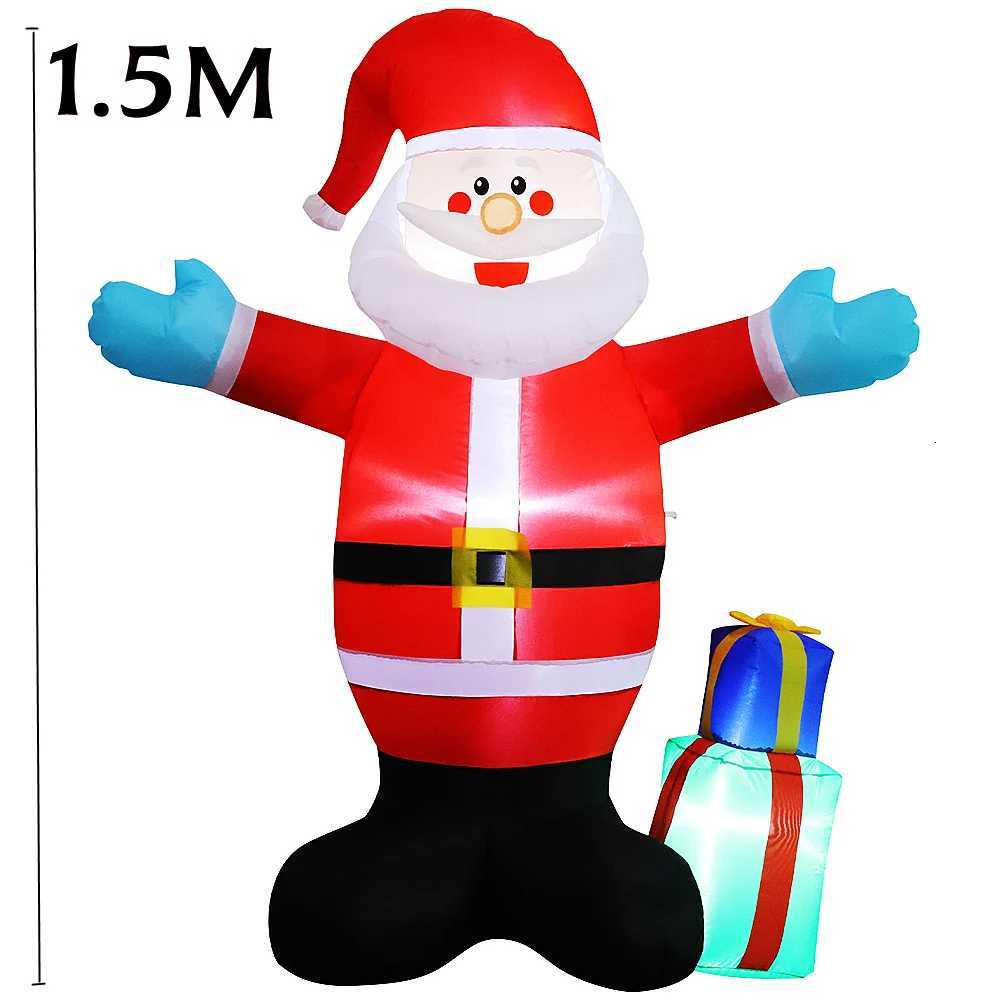 Christmas 15M Christmas Inflatable Santa Claus With Gift Bag Built-in LED Lights For Indoor Outdoor Garden Lawn Classic Xmas Decoration Y251111