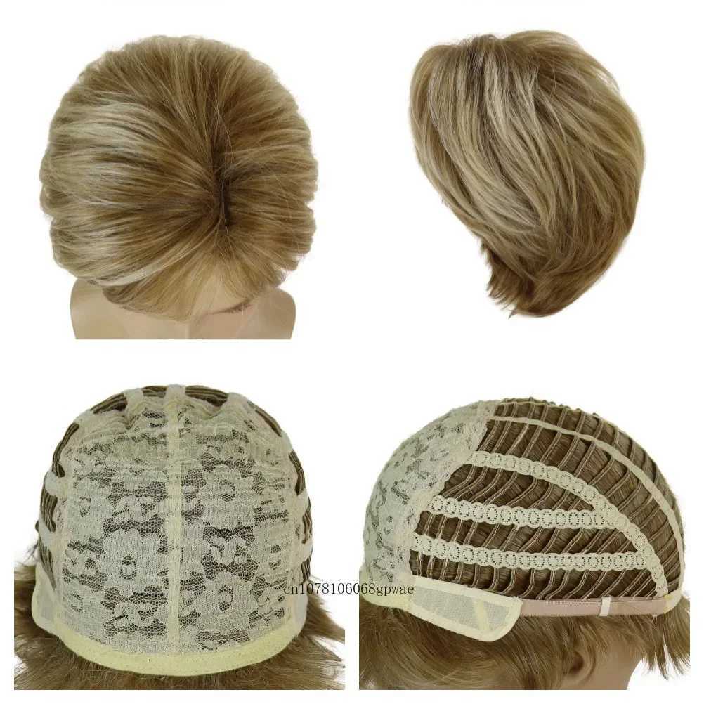 Synthetic Hair Short Straight Men Wig Blonde Color Heat Resistant Wigs for Male Halloween Daily Costume Party Natural LookingT251111