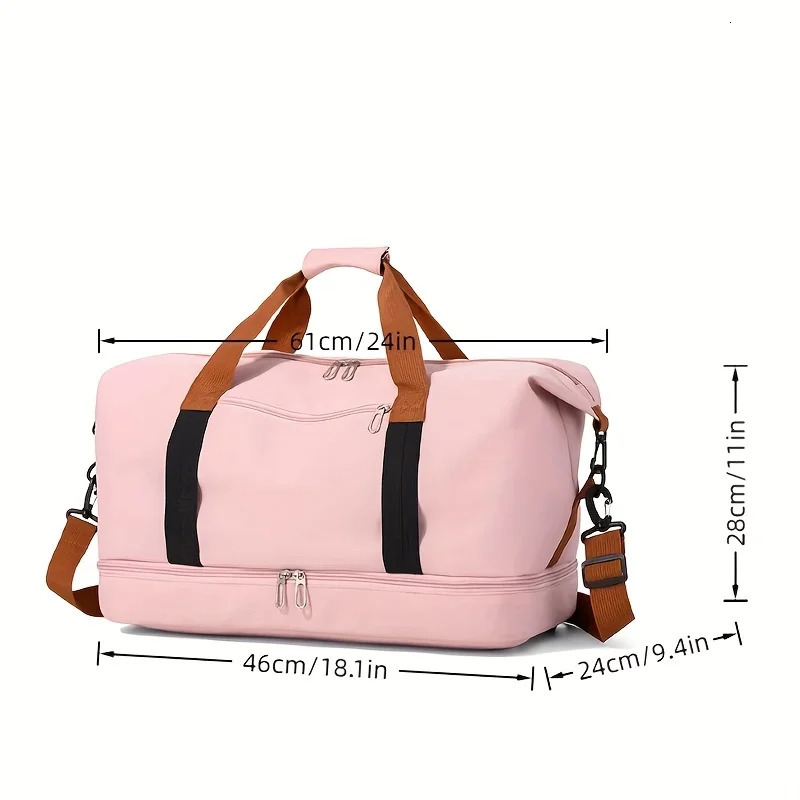 Fashionable Contrasting Sports Handbag Large Capacity with Independent Shoe Cabinet Suitable for Travel Luggage Fitness Bags 251110
