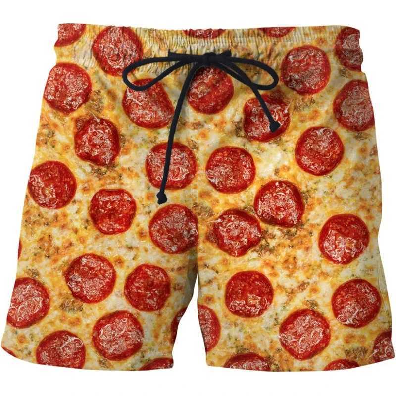 Interesting Fat Beef Hot Dog Mens 3D Printed Shorts Street Hip Hop Beach Shorts Skateboarding Swimming Shorts Womens ShortsW250410