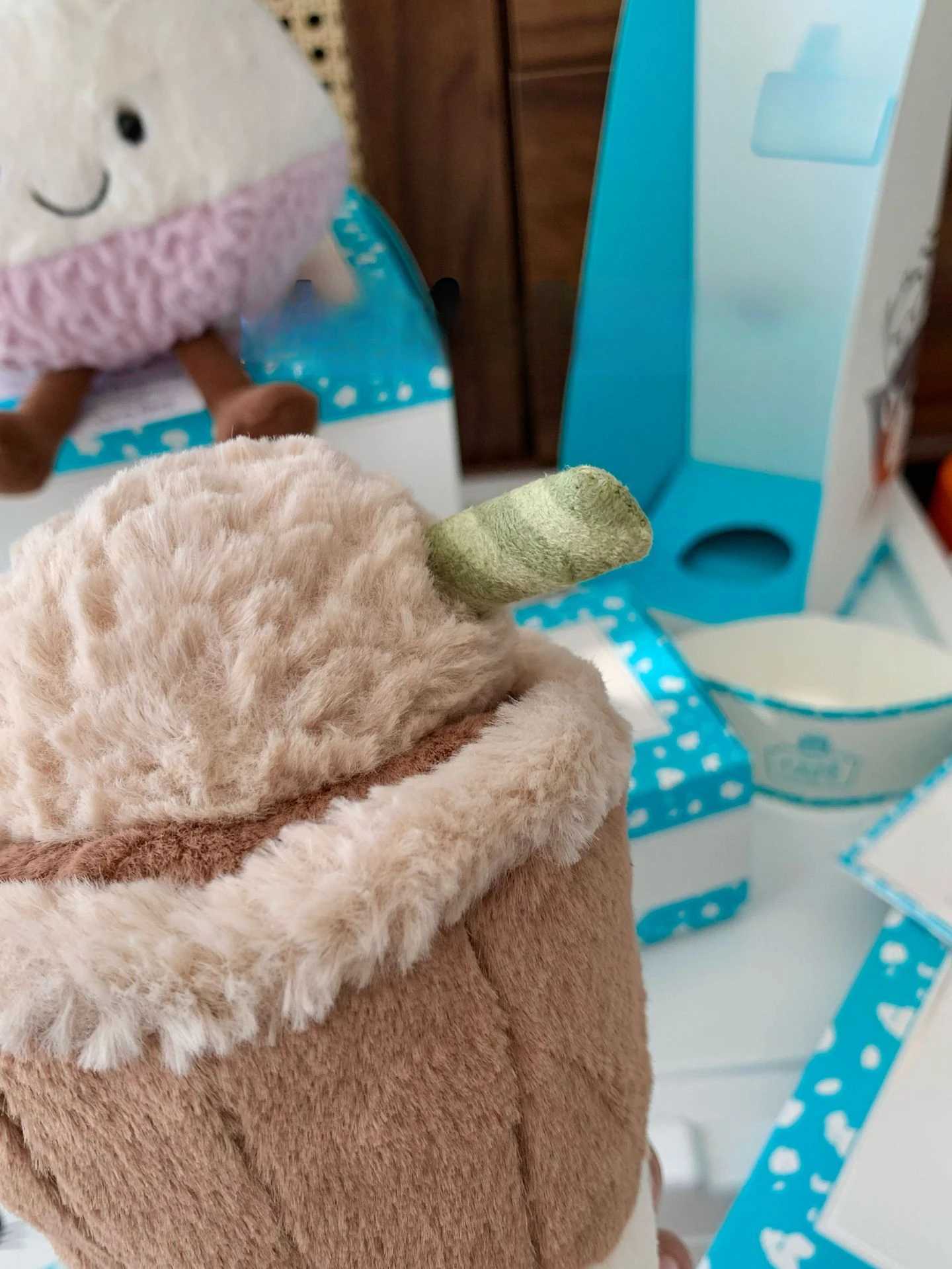 Label Jelly Cat Mulan Latte Bubble Teacup Doll Soft Pillow Cute Holiday Birthday Gift Girl Stuffed Toy W250411