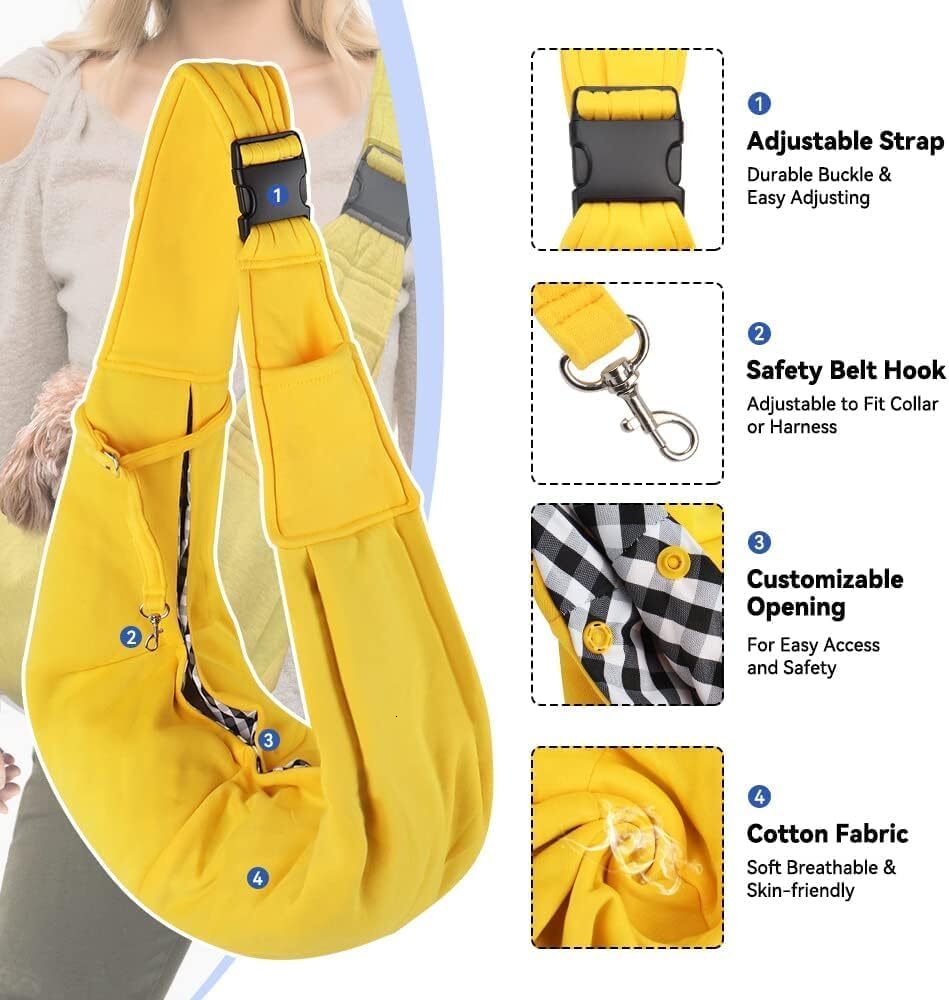 Dog Strap Strap, Adjustable Strap Strap for Dogs, Front Pocket and Seat Belt, Hands Free Pet Carrying Stand, Suitable for Travel, Outdoor