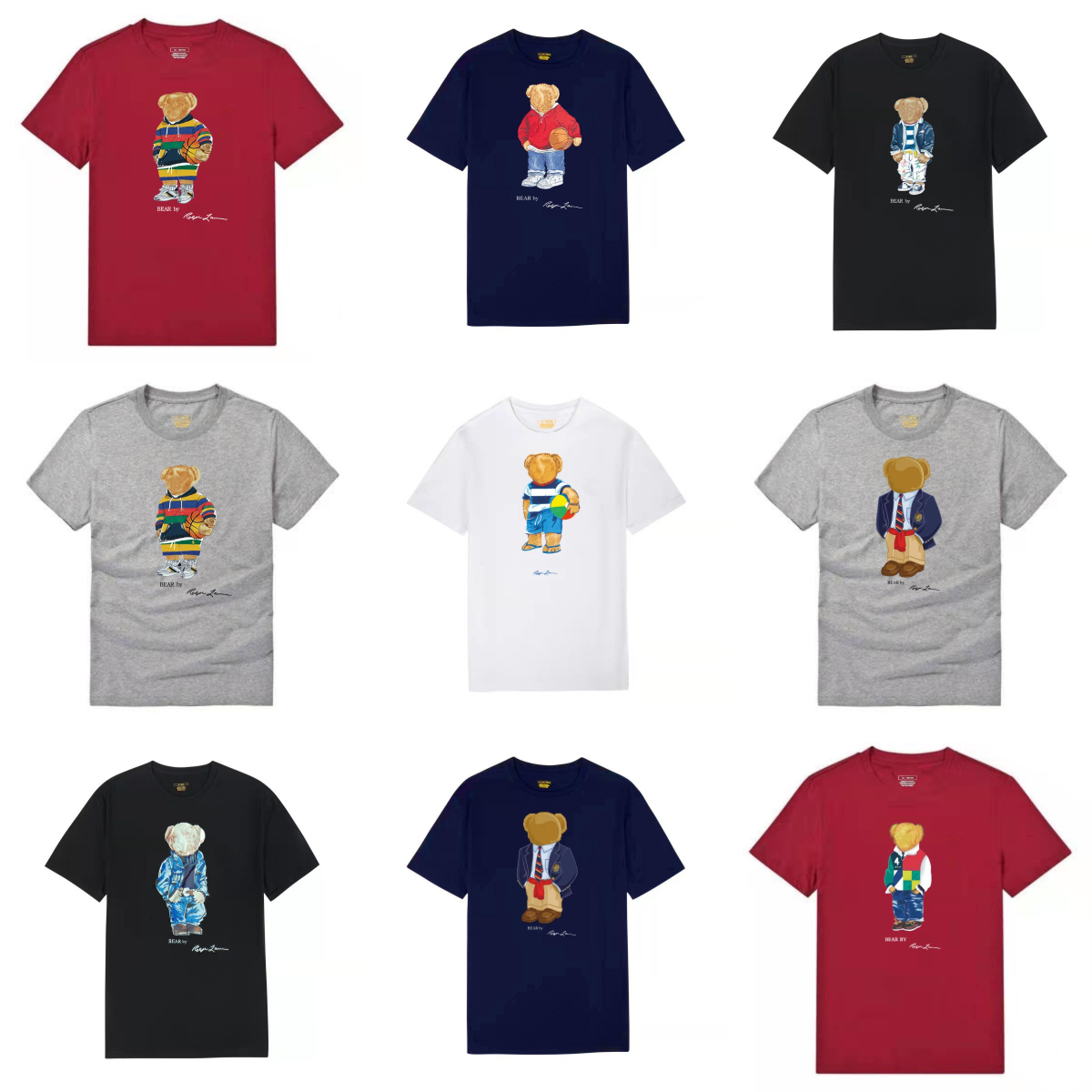 Designer T Shirts Classic Style Oversized Tee Bear Printed Casual Loose Fit Fashion Brand Summer Women And Men's Top