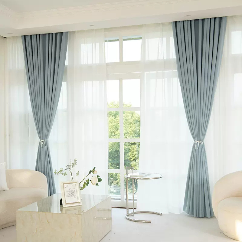 B450 new thick chenille blackout curtain cloth living room sunscreen bedroom soundproof custom curtain finished product
