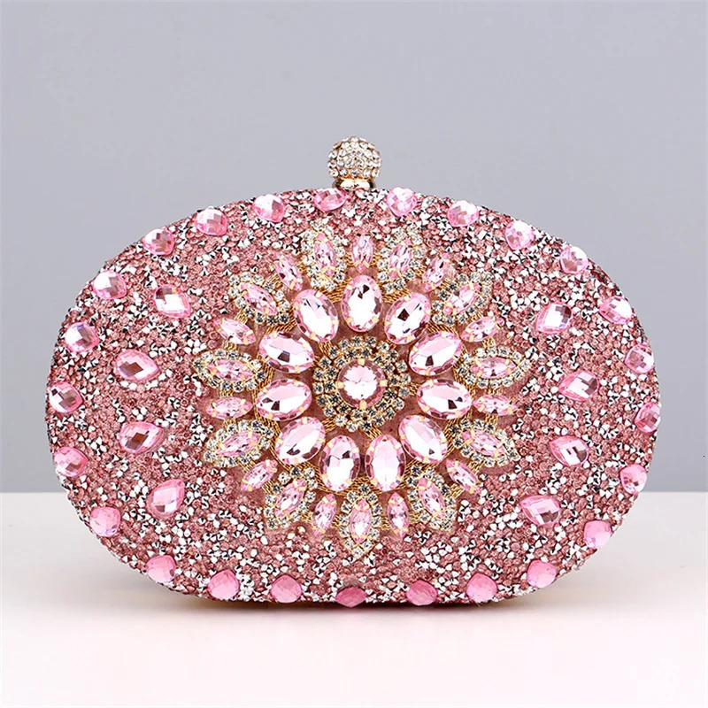 Diamond Crystal Women Make Up Cosmetic Evening Shoulder Messenger Clutch Bag Phone Purse Handbag Golden Silvery Red Pink Black 251106
