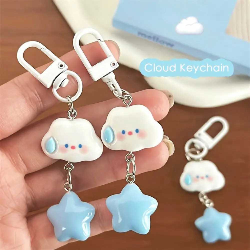 Cute Cloud Keychain Car Keychain Accessories Fun Cloud Creative School Bag Pendant Decorative Gift Cartoon Pendant W250411