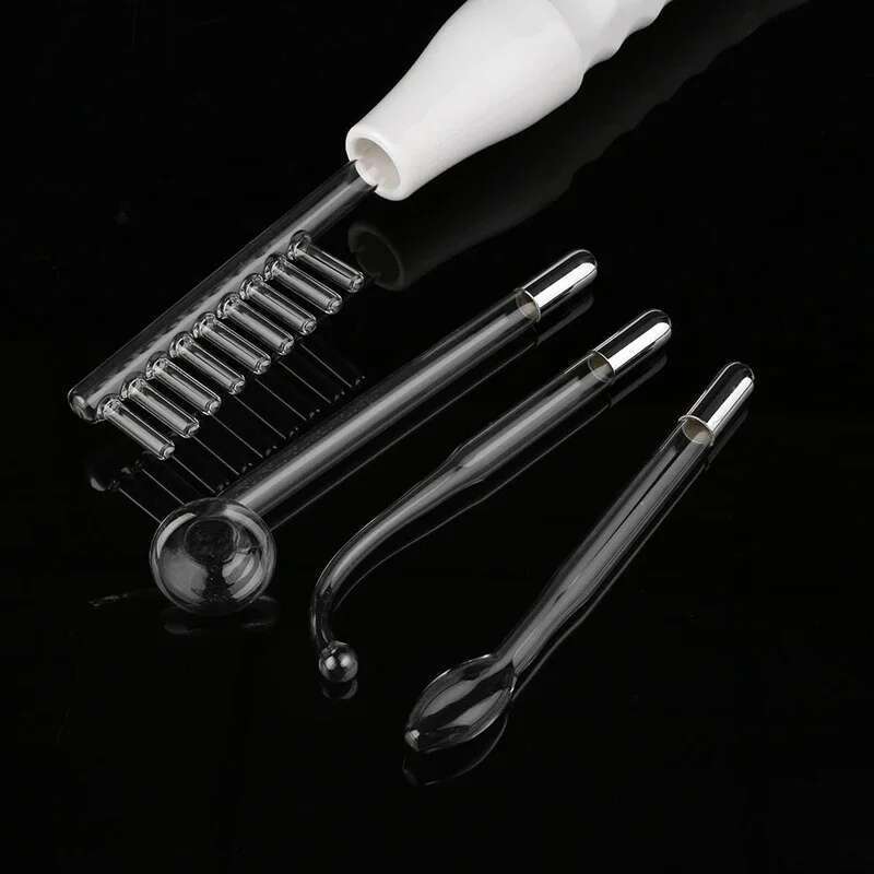 7In1 High Frequency Electrode W/Neon Electrotherapy Glass Tube Acne Spot Remover Home Spa Beauty Device Facial Therapy Wand