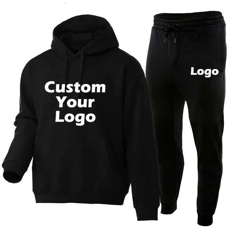 Casual Customize your Sport Suit Mens Fashion Tracksuit Basketball Hoodie Jogging Suit diy Printing Pants Oversize SetT251111