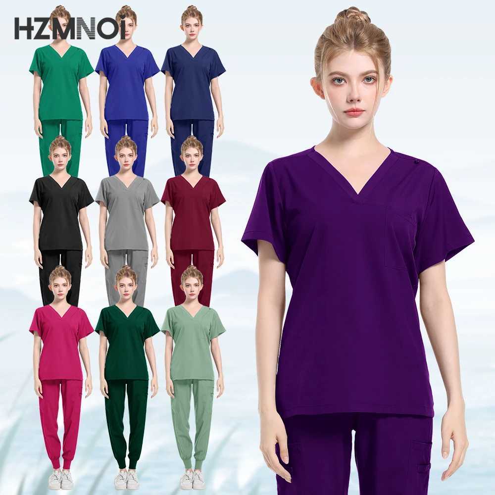 New Unisex Medical Uniforms for V-neck Nurse Scurbs Set Women Hospital Doctor Workwear Oral Dental Surgery Medical Uniforms X250410