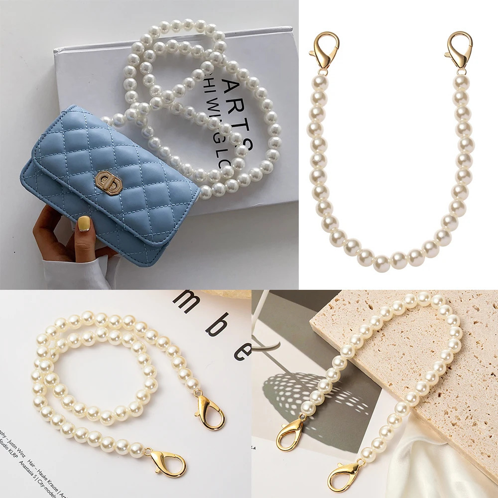 Fashion Pearl Belt Accessories DIY purse Replacement Pearl Strap Long Beaded Chain Bags Handbag Handles 251110