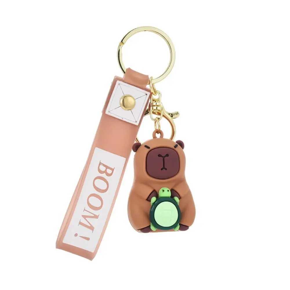 Creative and Cute Capybara Keychain Car Keychain Cartoon Capybara Pendant Female Doll Keyring Charm Holiday Gift Jewelry W250411