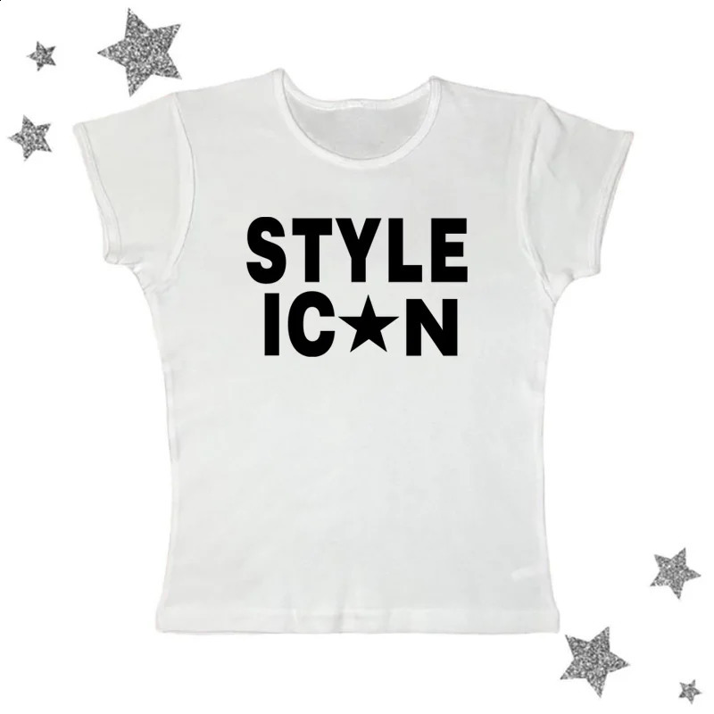 Y2k Crop Top 2000s Aesthetic Fashion Letter Print Grunge Summer EMO Girl Graphic Streetwear Harajuku Goth Short Sleeve T-shirts 250411