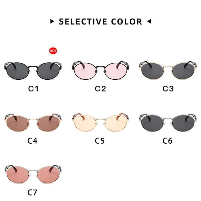 Cross Border New Oval Hot Style Lens Small Round Metal Fashion Sunglasses for Men and Women