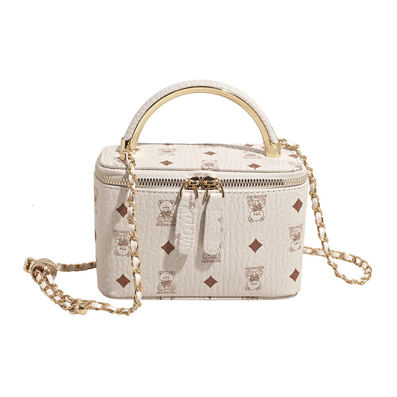 Luxury Brand Designer Bag Printed Liht Luxury Small Square Ba Bas Small Frarance Style Old Flower Box Ba Chain Western Style European And American Sho