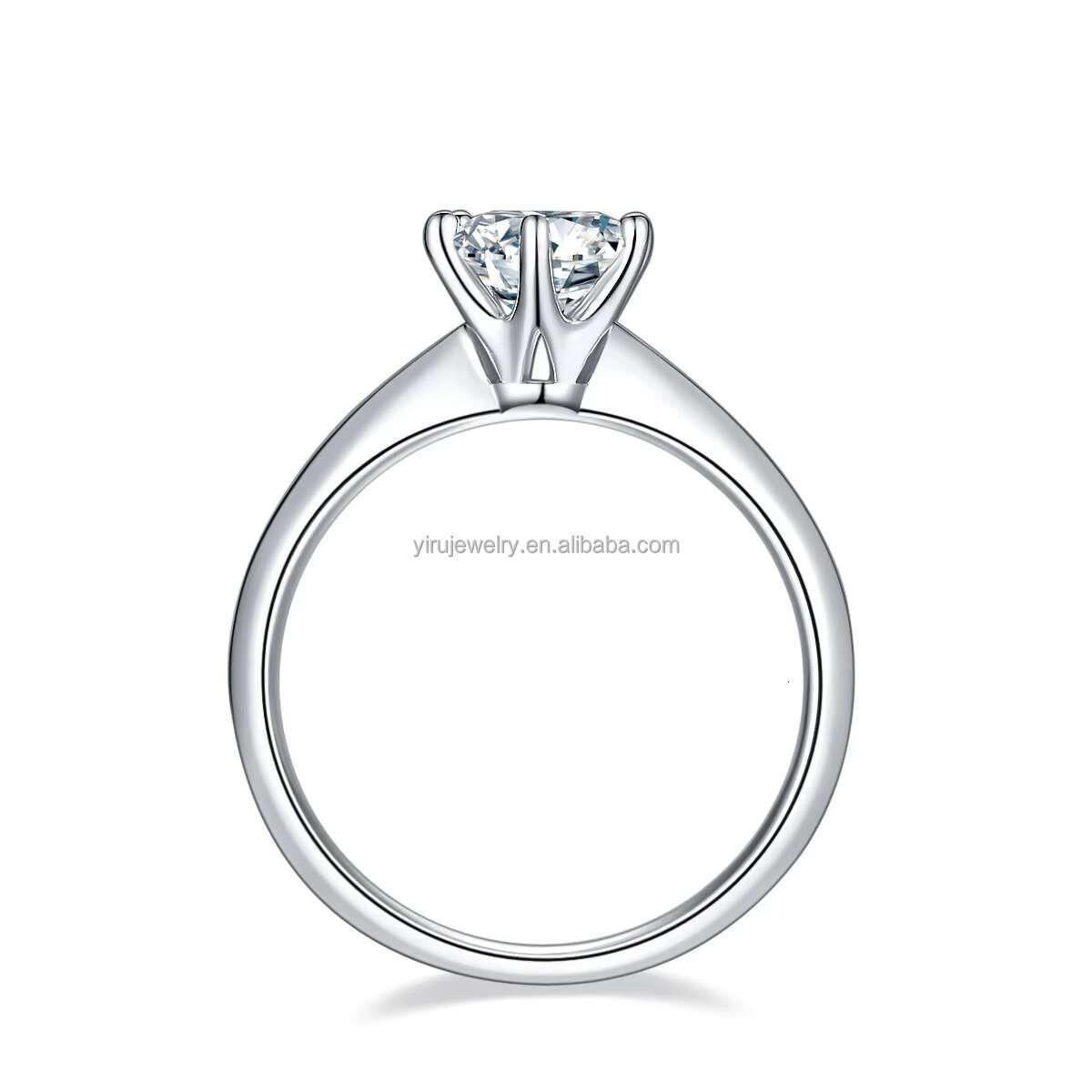 1.0ct Round DEF Moissanite Diamond Solitaire Ring