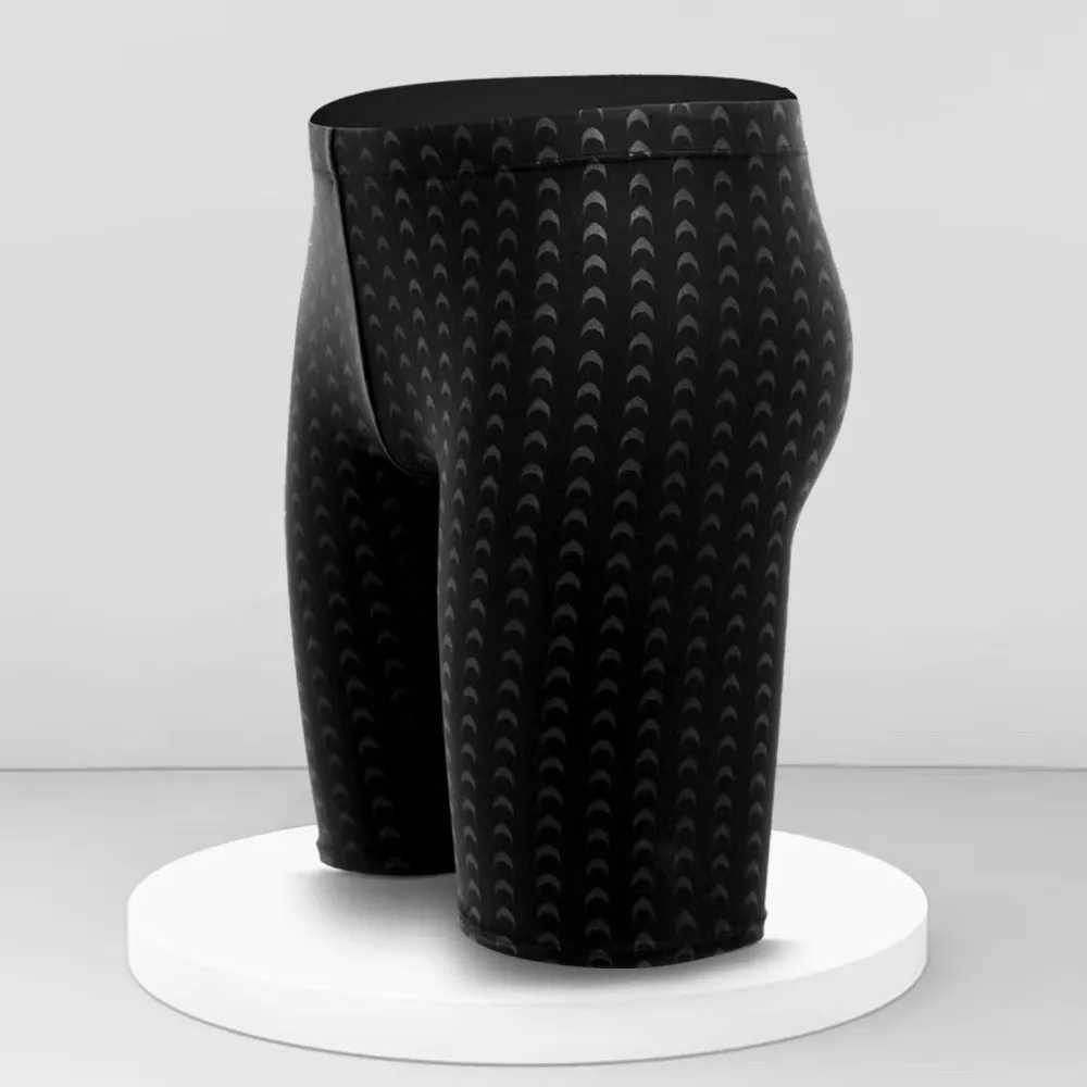Mens swimming shorts breathable training 5-minute swimming shorts shark skin swimsuit quick drying beach swimsuitW250410
