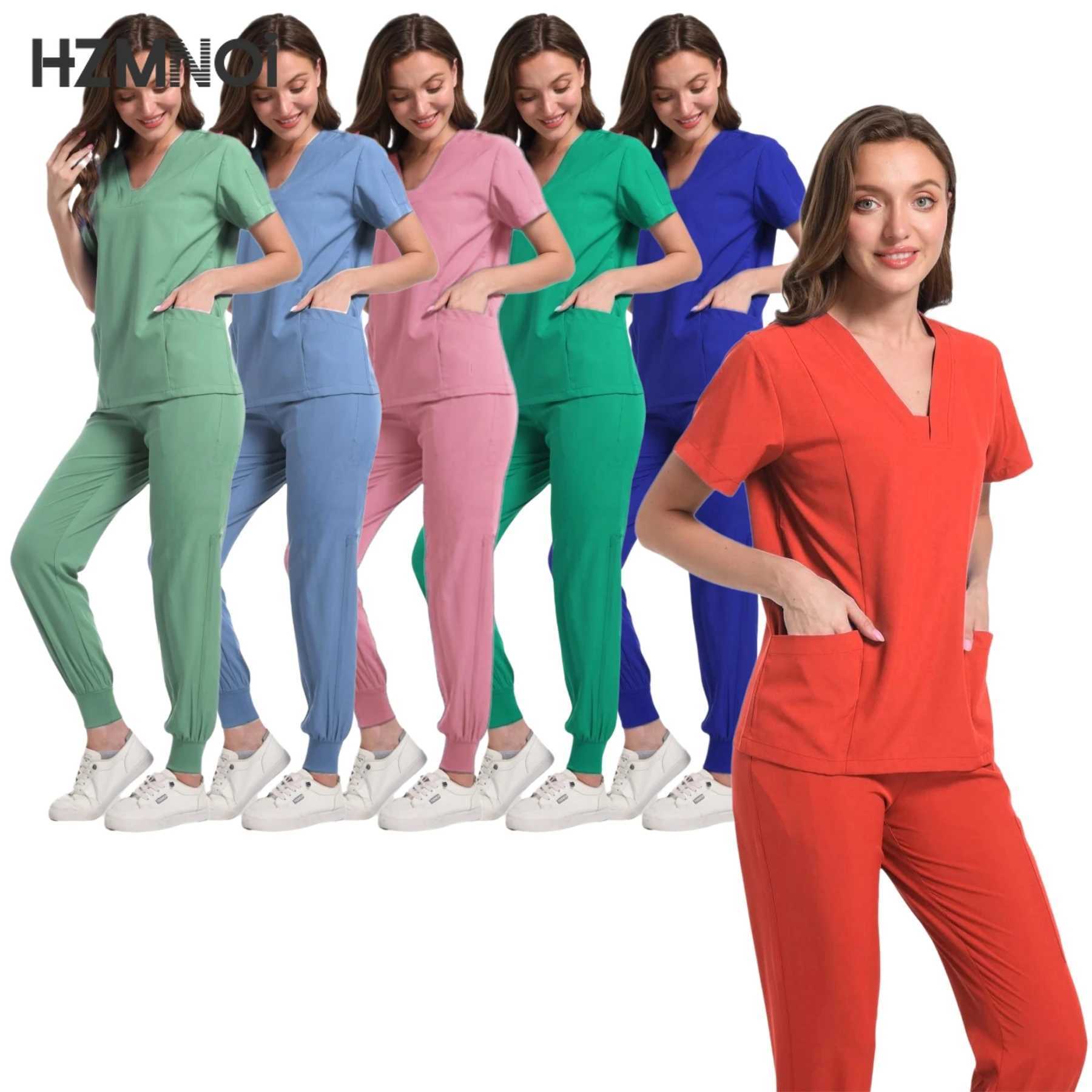 Medical Uniform Scrubs Set Classic Solid Color Nursing Gown Hospital Accessories Pet Grooming Medical Beauty Sn Scrub Uniform X250410