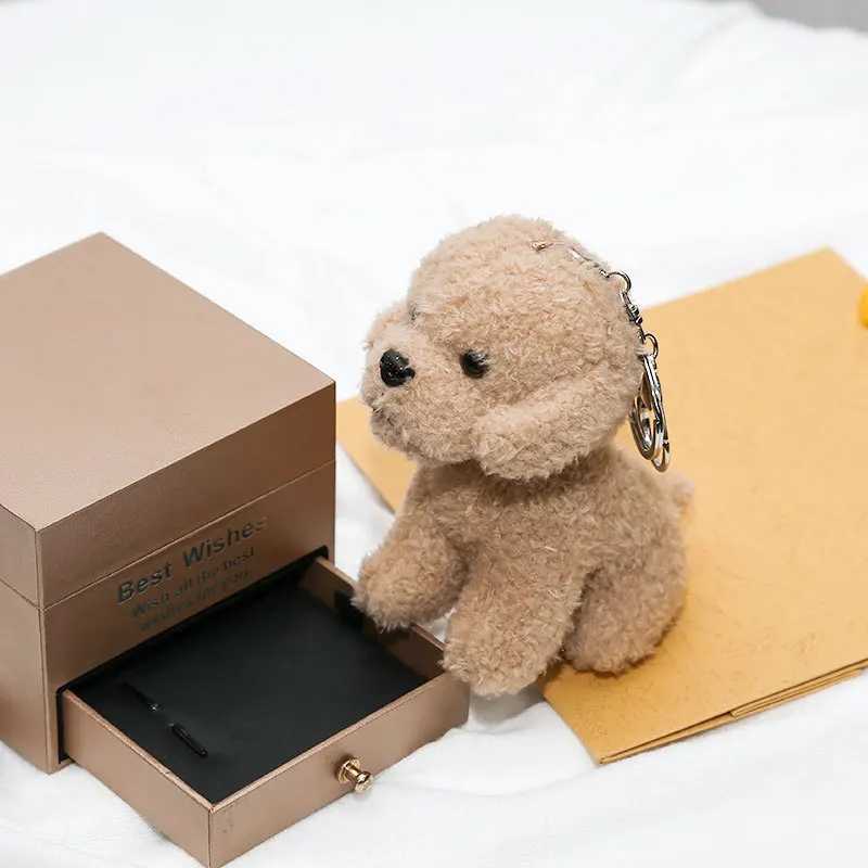 Cute Teddy Dog Plush Keychain Small Pendant Childrens Toy Backpack Hanging with Animals Christmas Gifts W250411