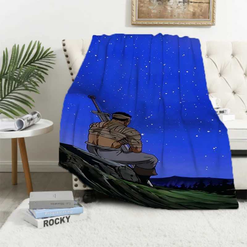 Anime Berserk Prints Blanket Downy Fluffy Soft Blankets for Decorative Sofa Microfiber Bedding Camping Chair Catnap Office Plaid C251111