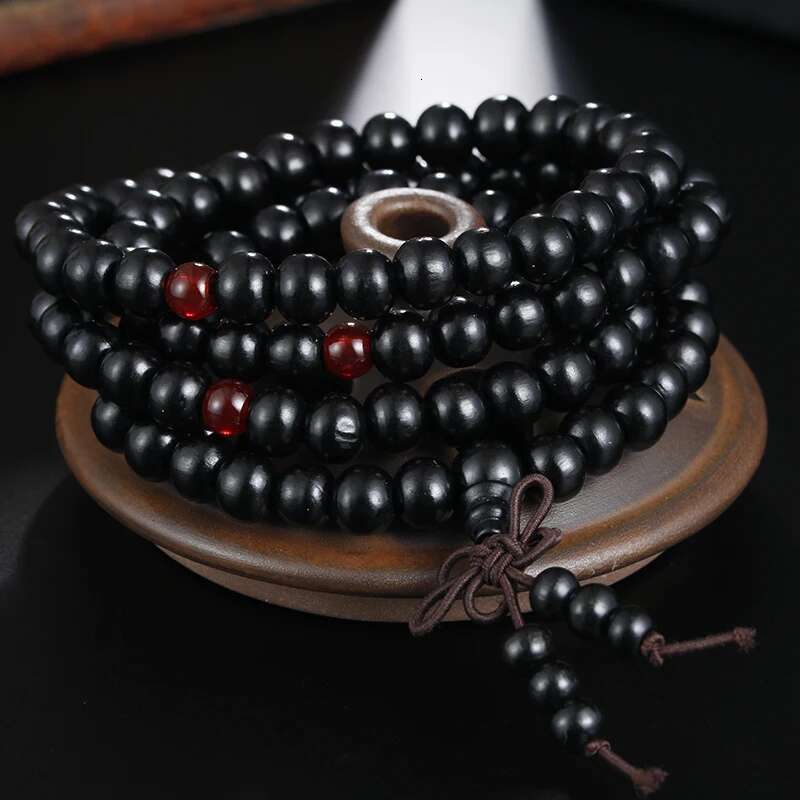 1Pcs 8mm Natural Sandalwood Buddhist Buddha Meditation Wood Prayer Bead Mala Bracelet Bangles Women Men Jewelry 108 Beads Bijoux