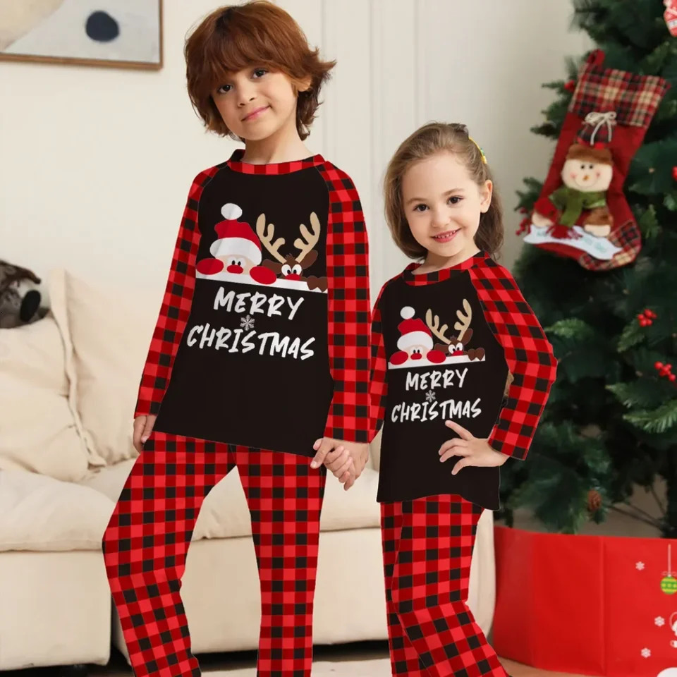 Christmas Pajamas Family Look Outfits Santa Claus Print Underwear Women Matching Clothes Set Casual Loose Sleep Men Clothing 251106
