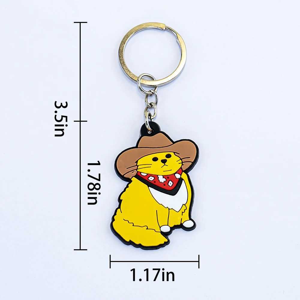 1 Animal Keychain Cute Black Cat Duck Dog Fun Style Duck Keychain Used for Car Rental Key Accessories Children Love Key Decoration W250411