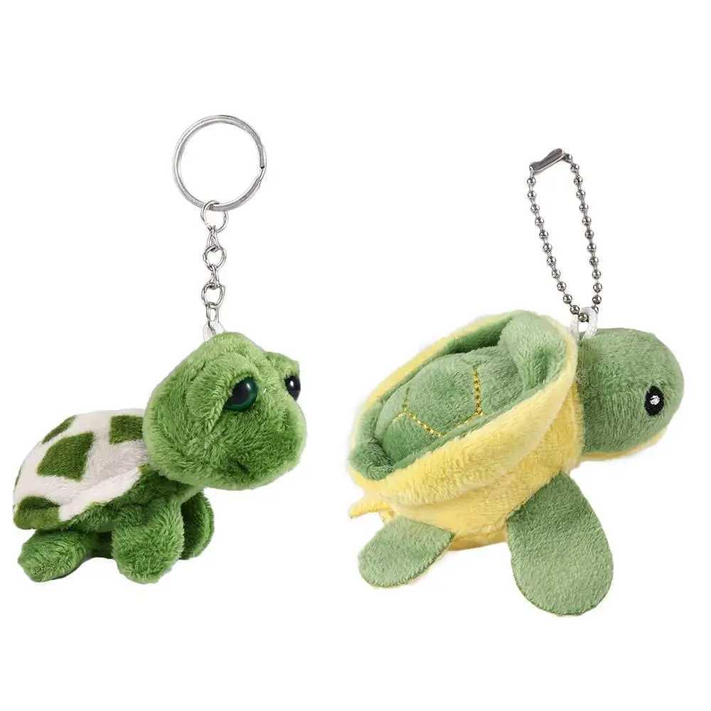 Tortoise keychain cute animal cartoon key pendant decoration soft filled plush toy key ring turtle car bag pendant W250411