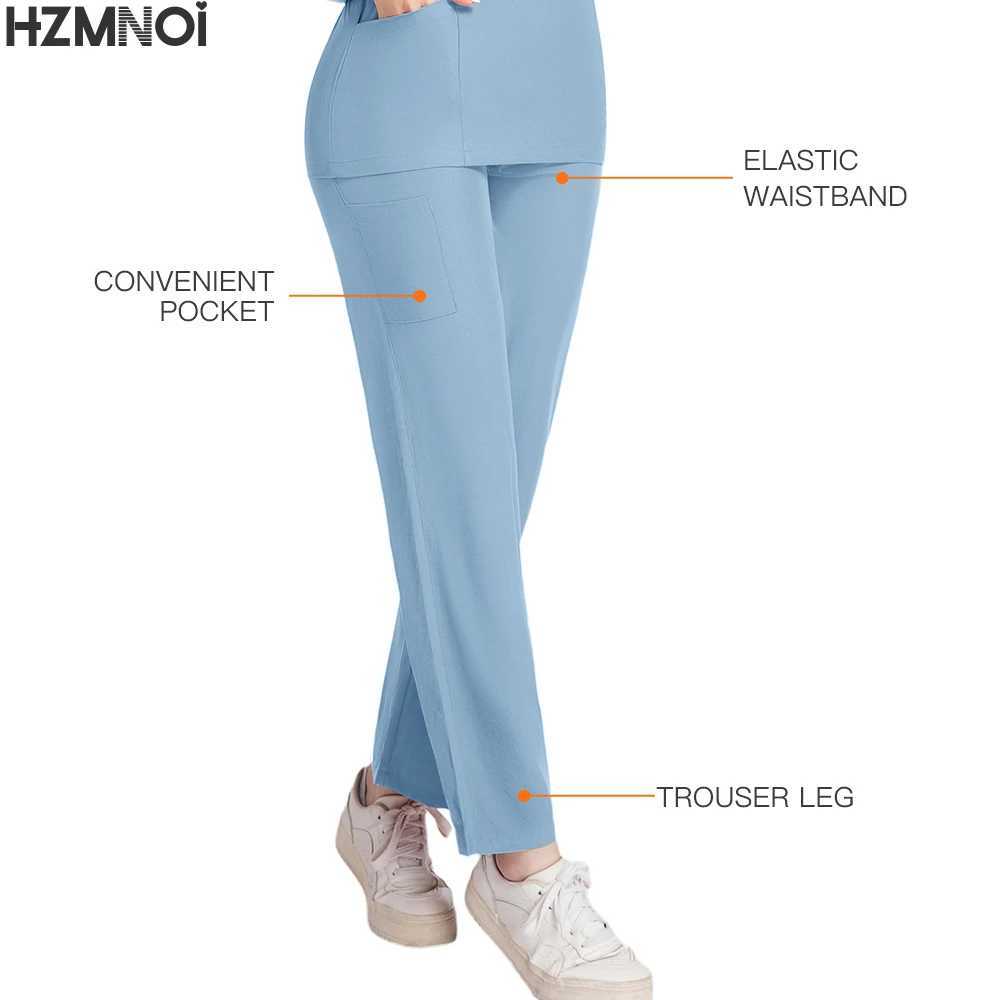New Scrubs Nurse Uniforms Long Slve V-neck Top+Straight Pants Women Multicolor Nursing Scrubs Set Pet Doctor Medical Workwear X250410