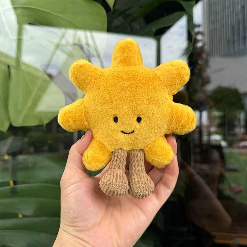 Cute Sunflower Plush Toy Keychain Smile Yellow Pendant Bag Accessories Keychain W250411