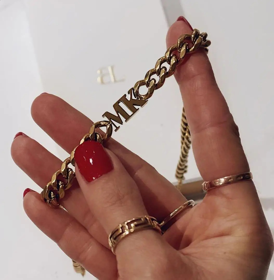 8mm thick name necklace rectangular buckle customized letter chain 314L stainless steel personalized pendant gift 250410