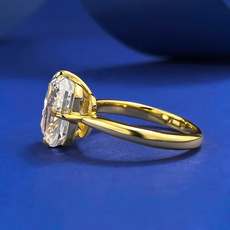 100% 925 sterling silver 4CT crushed ice cut high carbon diamond engagement jewelry ring for women 18k gold-plated gift 250407